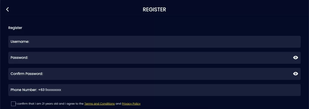 LUCKJILI999 registration page with download app prompt